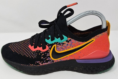 Nike Epic React Flyknit 2 Women's Size 6 Running Shoes Black Ember Glow CK0818