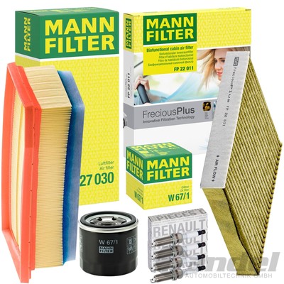 MANN FILTER INSPEKTIONSPAKET passend für DACIA DUSTER HM 1.6 SCe 115+109 PS