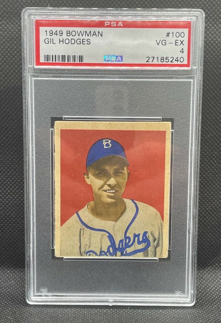 1949 Bowman #100 Gil Hodges Dodgers PSA 4 - VG/EX Very nice card HOF