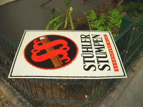 Altes Blechschild Stühler Stumpen Zigarren Rauchtabak SS Villiger Burger rar ! - Bild 2 von 10