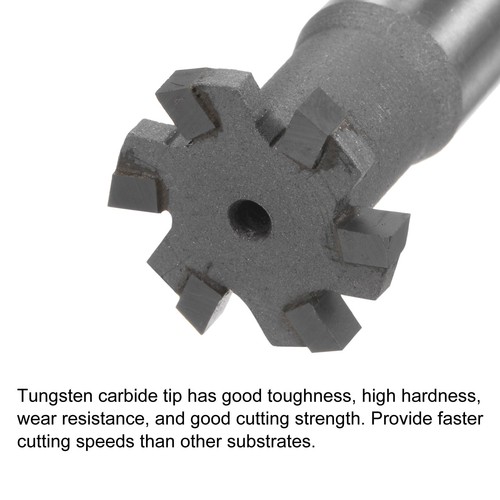 3mm Tiefe 20mm Schneiden Dia 12mm Schaft Hartmetall Spitze 6 Flöte T Nut Fräser - Bild 3 von 5