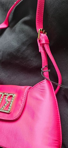 PINK SATIN SHOULDER BAG - RI - MONOGRAM - RIVER ISLAND - 25 x 14 x 9cm. - Picture 2 of 6
