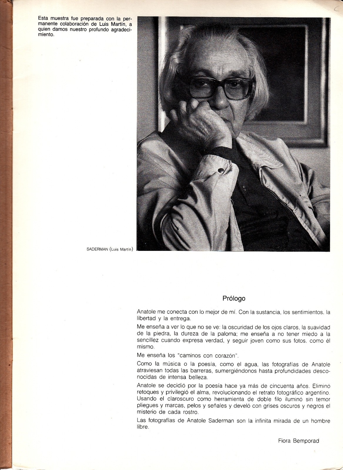 Anatole Saderman Fotografias 1927-1987 1987 Booklet
