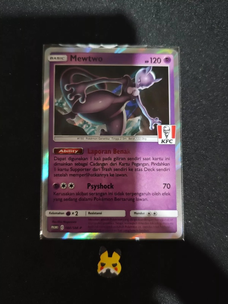 Pokemon Mewtwo Promo KFC 184/SM-P Stamped Pokemon Indonesia NM