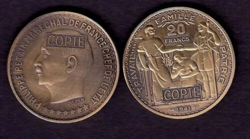 Pièces de monnaie du monde en bronze, de France