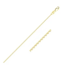 14k Yellow Gold Diamond Cut Cable Link Chain (1.10 mm)