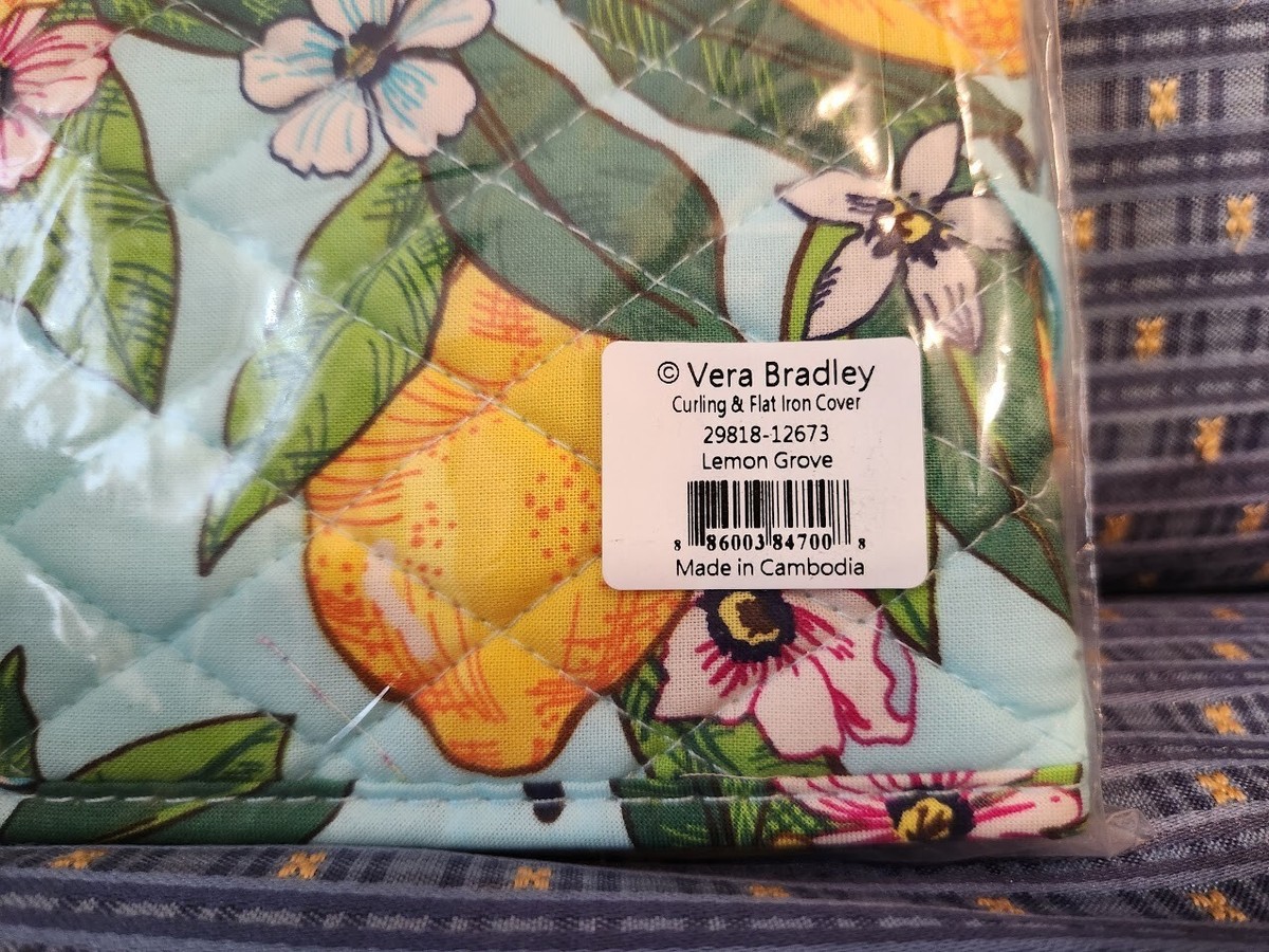 Vera Bradley Lemon Grove Travel Curling Flat Iron Cover Case  display picture 1