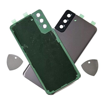 Replacement Fit Galaxy S21+ Plus Back Glass Camera Frame Battery Cover Brown