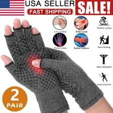 2 Pair Arthritis Compression Gloves Medical Hand Support Brace Joint Pain Relief
