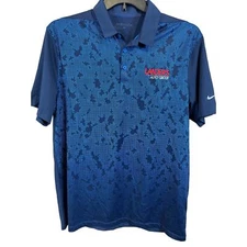 Nike Golf Polo Shirt Mens Sz Medium Dri-Fit Lander Auto Sales Lightweight Summer