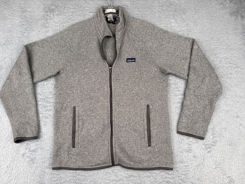 Patagonia Sweater Mens Medium Gray Better Sweater Full Zip Knit Shell Polyester