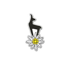 Edelweiß-Gams Bergsteiger Abzeichen Blume Aufkleber Auto Sticker 6x3cm  #A5620