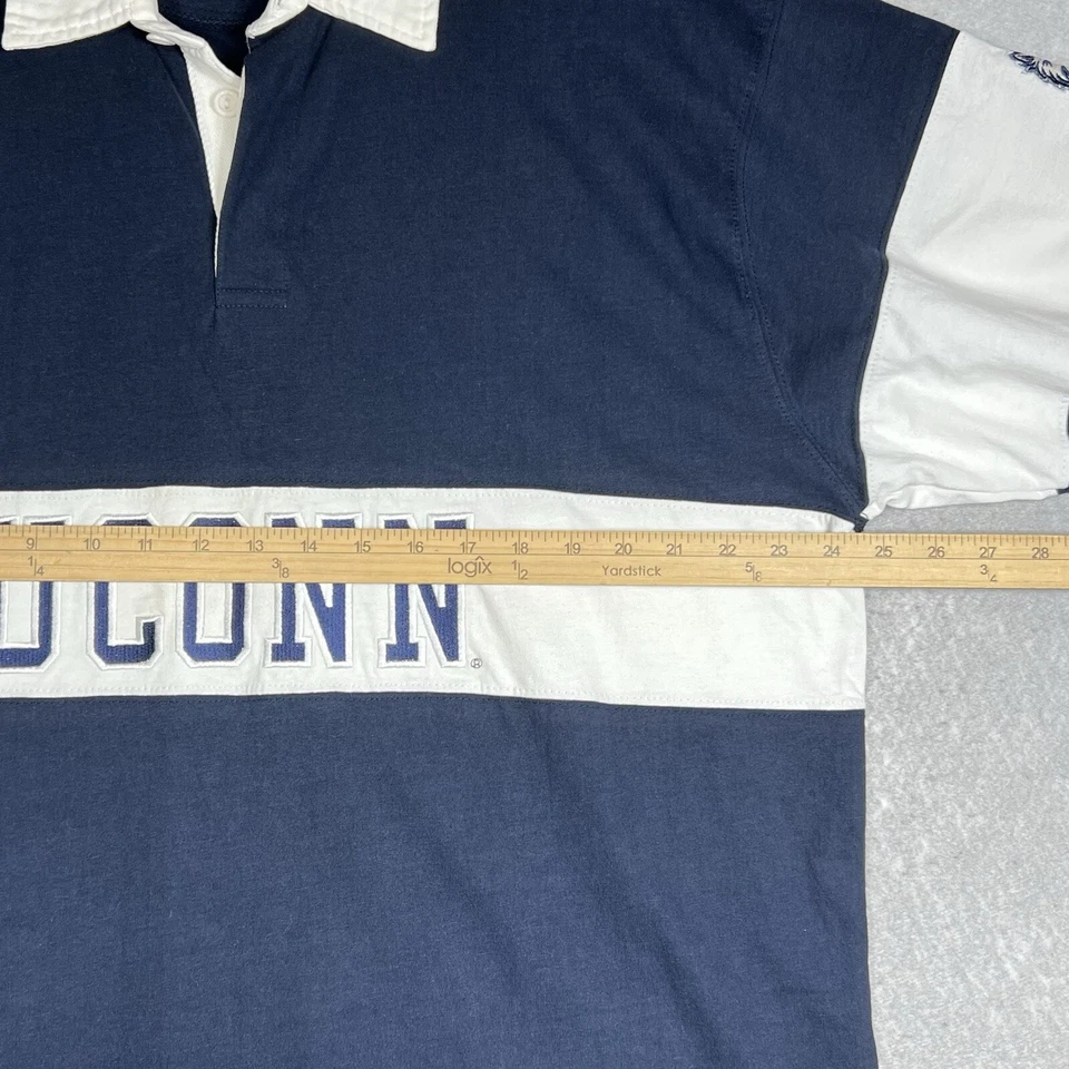 Camisa Huskies UCONN Connecticut Para Hombres X-Grande Azul Estilo Rugby Manga Larga Foto 4 de 4