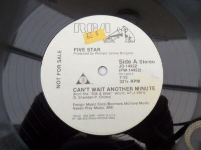 USA 1986 PROMO 12''..FIVE STAR-CAN'T WAIT ANOTHER MINUTE.EXCELLENT+VINYL