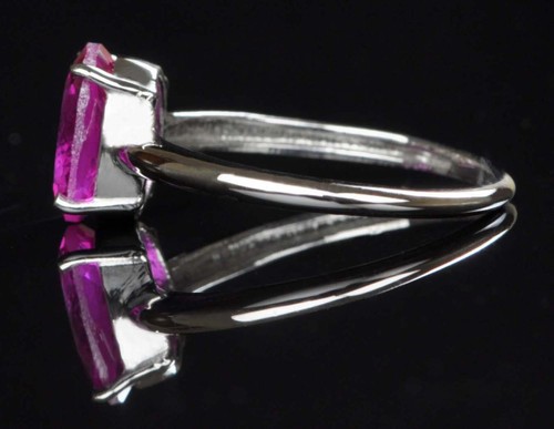1,50Kt Ovale Form 100% Natürlich Rosa Turmalin Damen Ring Im 585er Weißgold - Picture 7 of 8