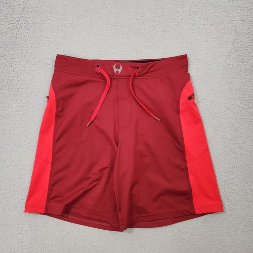 Hylete Shorts Herren Medium über dem Knie rot Fitnessstudio Training Training Sporttaschen