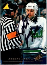 1995 -Robert Kron- Pinnacle Autograph/Signed/Auto Hockey Card #85 Whalers