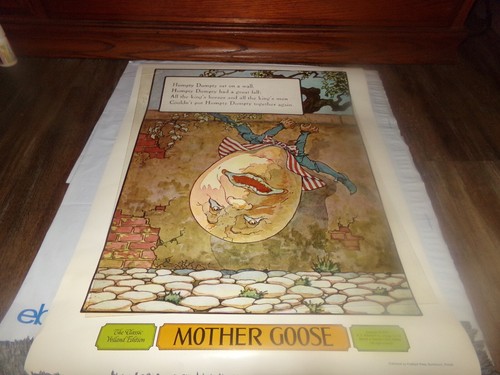 Posten 4 Mutter Gans Poster Humpty Dumpty Little Miss Muffet kleiner Junge blau - Bild 4 von 13