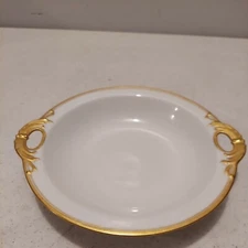 71/2" Rimmed Double Handled Gold Trimmed Haviland Bowl