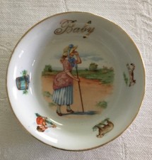 Vintage Little Bo Peep Baby's Feeding Dish Porcelain Bowl Germany
