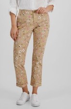 Tommy Hilfiger Women's Brown Ditsy Hampton Chino Rolled-Cuff Pants Size 16