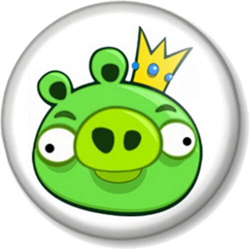 Angry birds green pig 25mm 1" Pin Button Badge iPhone iPad App Computer Game Fun - Afbeelding 1 van 1