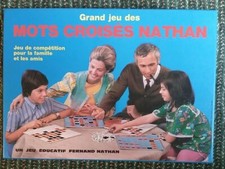 VTG Nathan Board Crossword Game Educational Family Ref 590928 French Class EUC