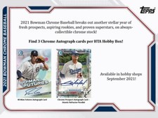 2021 Bowman Chrome Baseball HTA Choice 12-Box Case