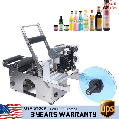 100W Semi-automatic Round Bottle Labeling Machine Date Marking Tool 20-40pcs/Min