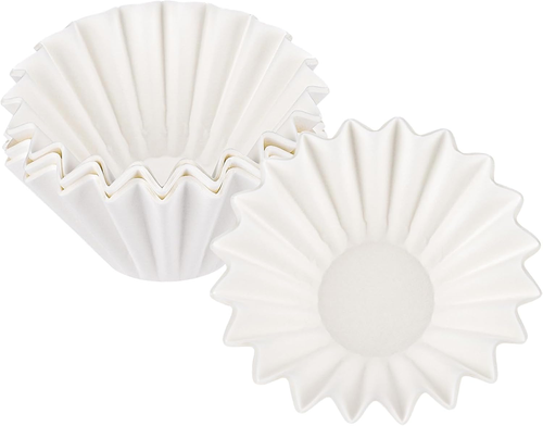 Mini Coffee Filters, 1-2 Cup Pack of 50 Small Size Disposable White Unbleached B