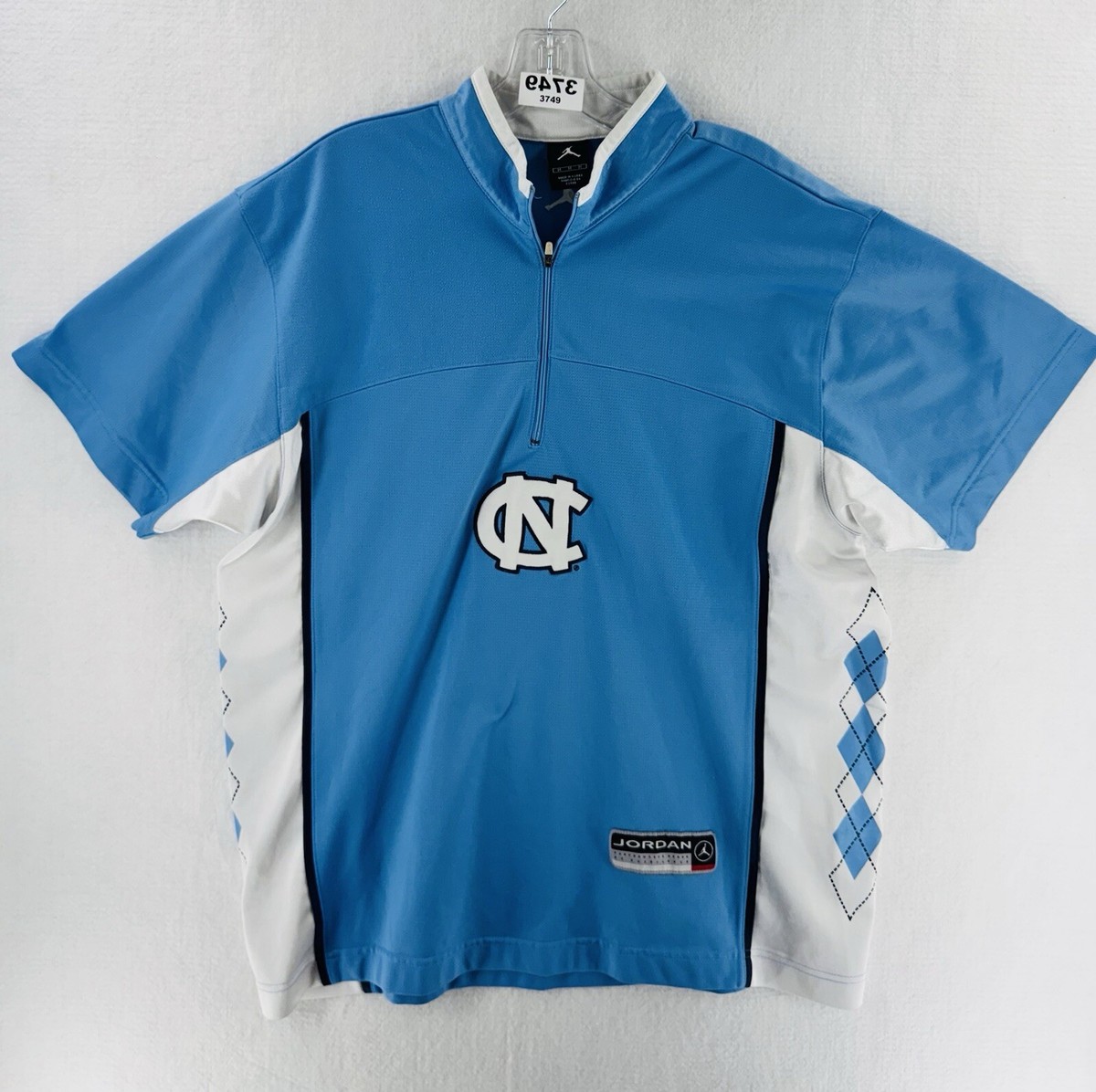 North Carolina UNC Tar Heels Warm Up Shirt Mens M Blue Jordan Team