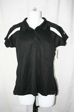 944X01 CHAMPION H858 Powertrain Women's Polo Shirt LG Black/White