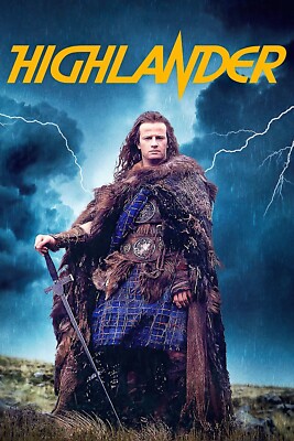 1986 Highlander Movie Poster 11X17 Christopher Lambert Sean Connery  