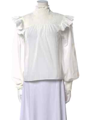 CINQ À SEPT Mock Neck Long Sleeve Blouse Top Size S $390 NWOT #97