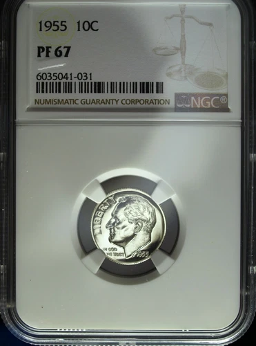1955 NGC Proof 67 Roosevelt Silver Dime ☆☆ Great For Sets ☆☆ 031