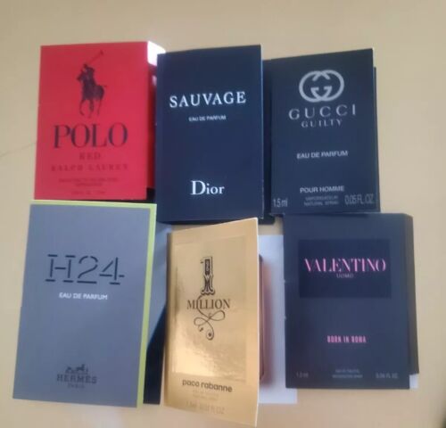 Men's 6 PC High End Cologne Samples: DIOR, Valentino, Gucci, Hermes ...