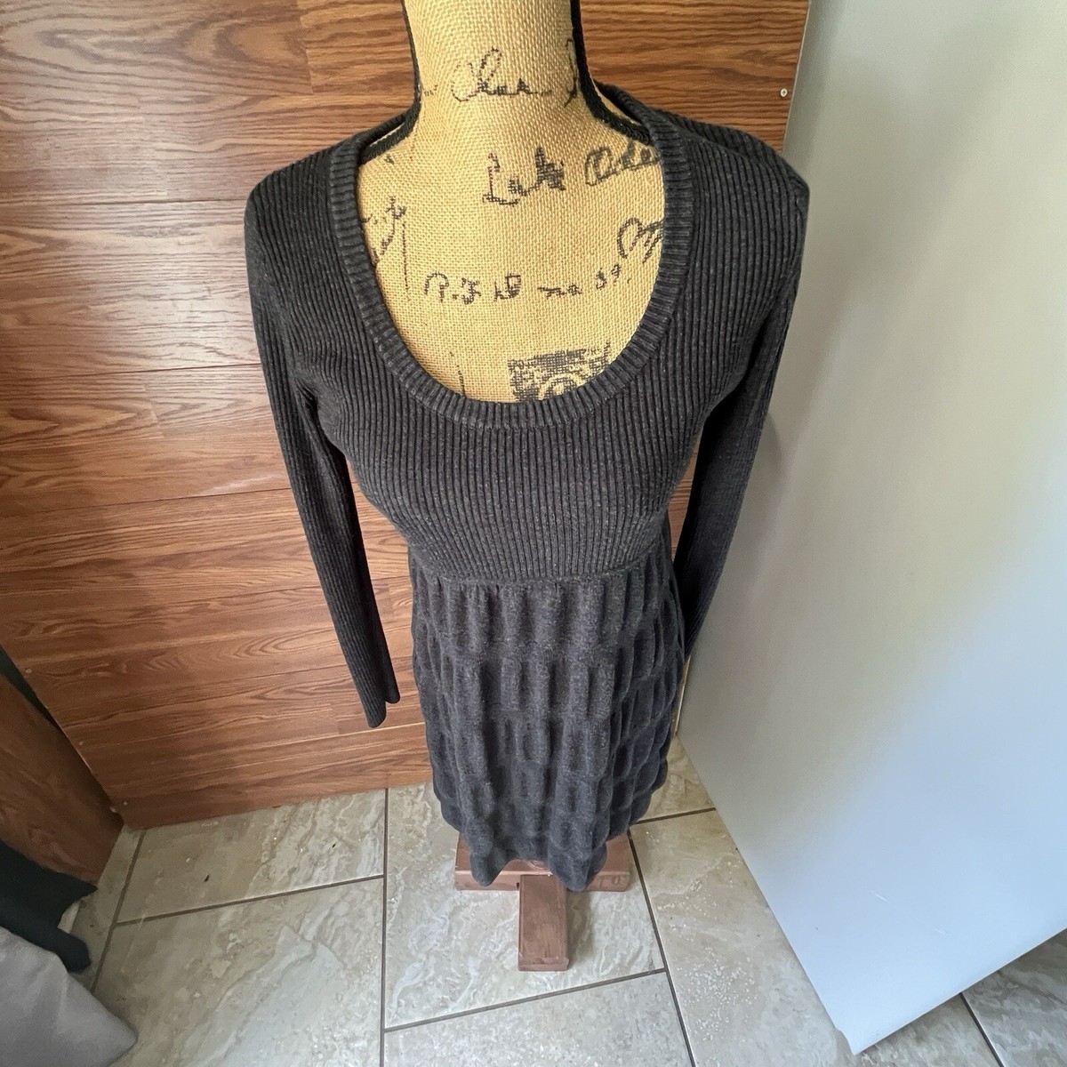 calvin klein sweater dress grey Calvin Klein Grey Heather Gray Sweater Dress | Midi | Women's | Medium  sweater