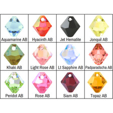 Swarovski 6301 Crystal Top Drilled Bicone AB Beads  You Pick Size  Color 