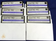 Quattro Pro 1.0 Software 5.25" Floppy Disks Vintage Spreadsheet 1989 Borland