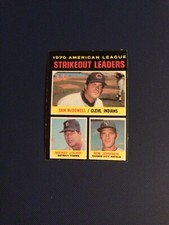 1971 Topps A.L. Strikeout Leaders Sam McDowell-Mickey Lolich- Bob Johnson READ!
