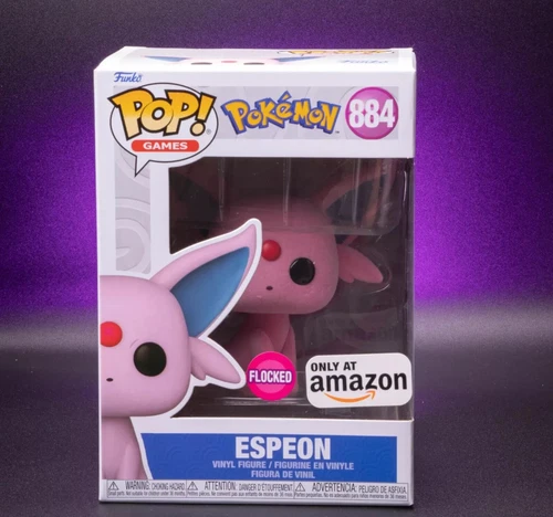 Funko Pop! Pokémon Espeon Flocked #884: Amazon Exclusive 2023 Vinyl Figure NEW