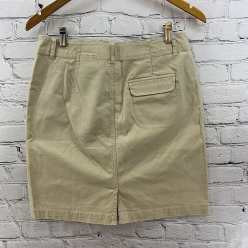 Eddie Bauer Khaki Skirt Womens Sz 4 Beige Business Casual Stretch Short - Picture 6 of 11