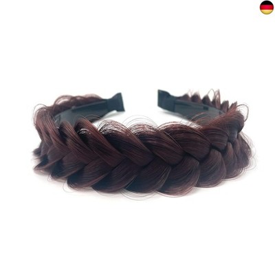 Hairband Braided Hairpiece Messy Wide 2 Strands Fluffy Braids Wig with Tooth Wom