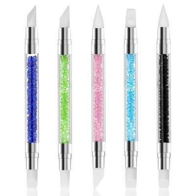 5 Pcs Nail Art Sculpture Pen Dual Tipped Silicone Tools 5 pcs style B