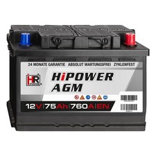 AGM 75Ah Autobatterie 12V Start-Stop Starterbatterie 570901076