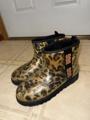 UGG 1122512 Classic Clear Animal Panther Print Mini Boots Leopard Cheetah Sz 10