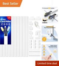 Customizable 157in Cable Raceway Kit - Seamless Wall Integration, White Finish