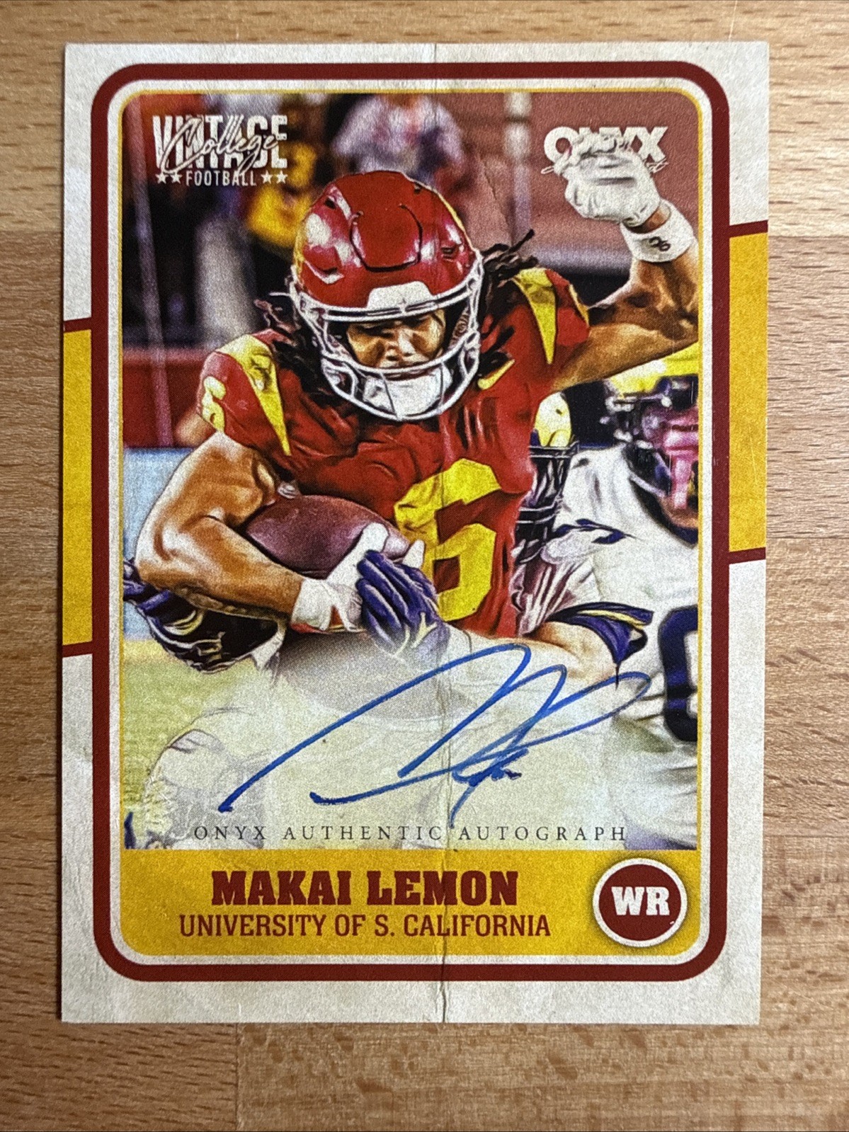2025 Onyx Vintage Football Makai Lemon #VAMALE On Card Rookie Auto USC Trojans