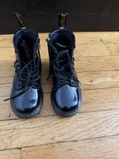 Dr. Doc Martens 1460J Toddler Kids black Patent Leather Size 8