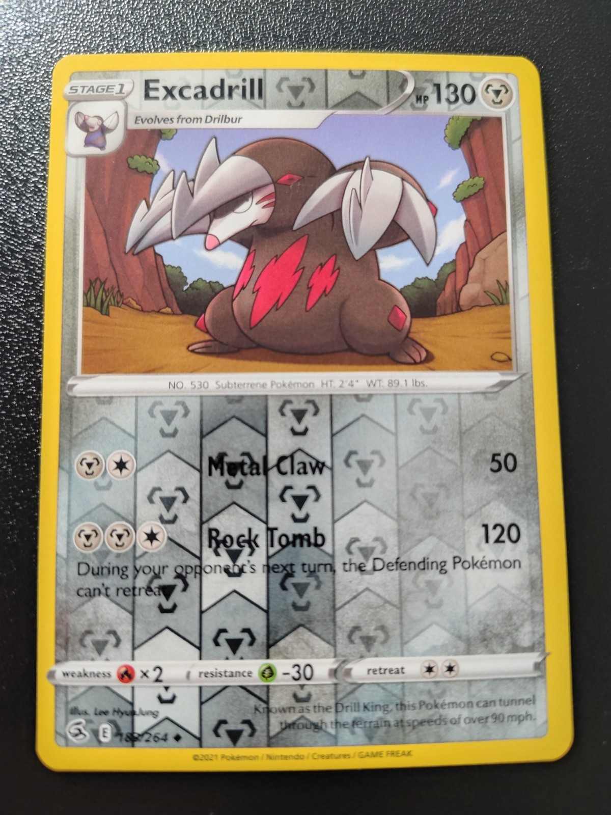 Pokemon Fusion Strike Excadrill Reverse Holo UC Card 183/264 LP